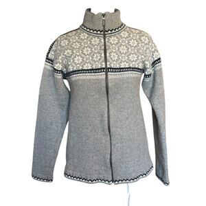 FOLC Wool full zip Nordic Fair Isle Knit Cardigan Sweater Size XS - S soft